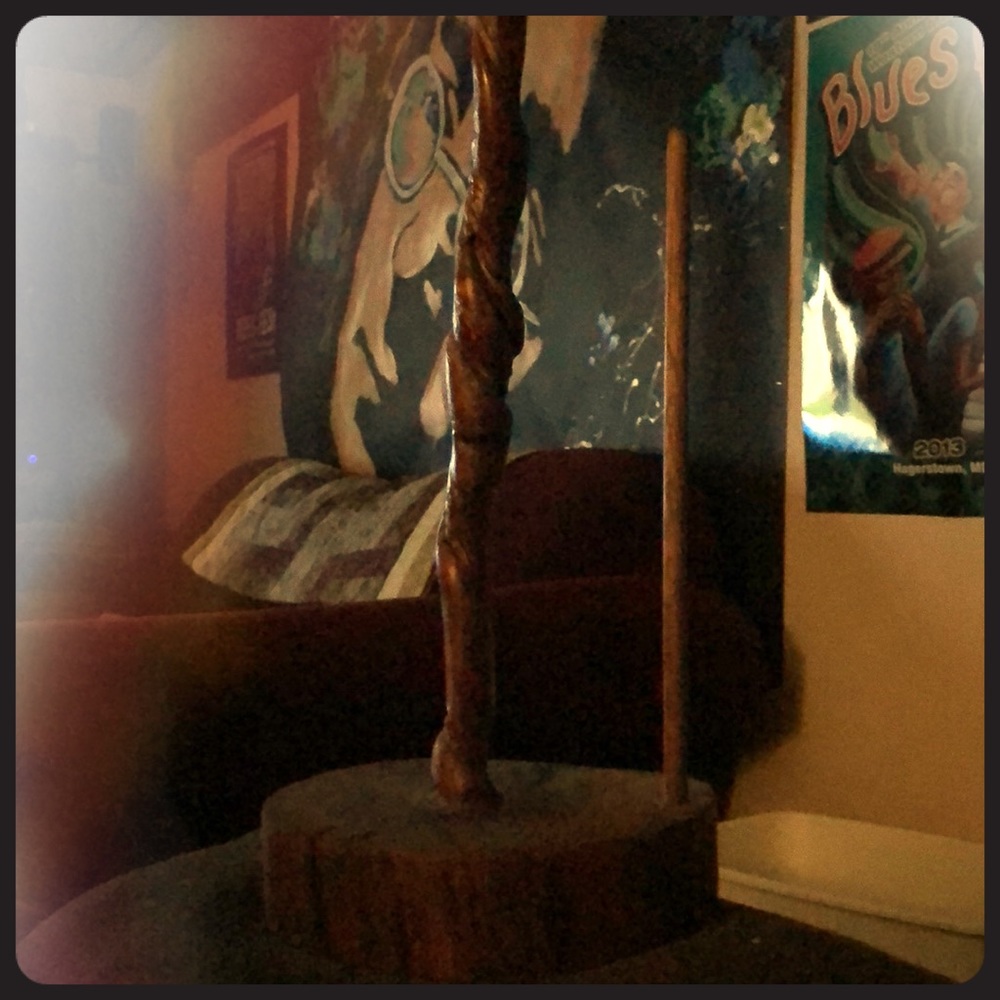 Hand crafted wooden paper towel holder